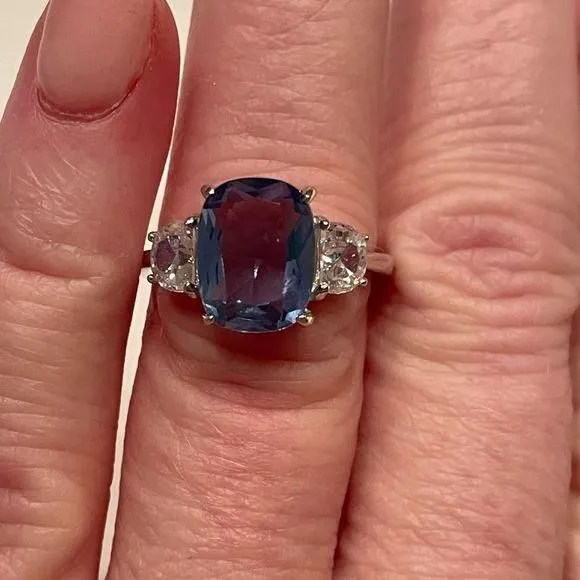 Product image for Sterling Silver Tanzanite and White Topaz size 6