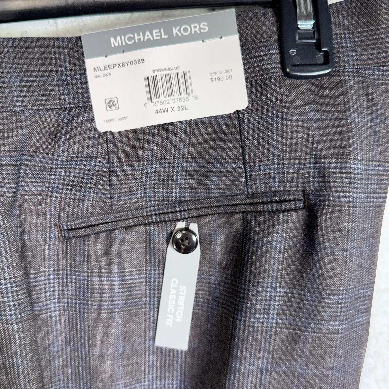 Michael Kors Men ClassicFit Wool-Blend Suit Separate Pants Brown/blue 44X32  $200  Whatnot: Shop, Sell, Connect