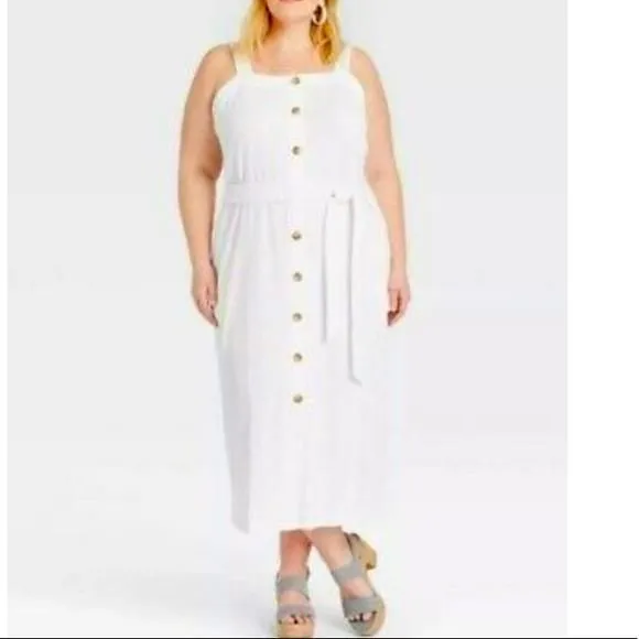 Product image for (2X)- Ava & Viv Women's Plus Size Knit Button-Front Dress‎