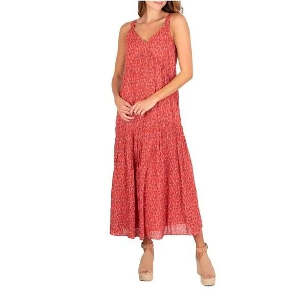 Product image for (XL)- Joie Bondi Sleeveless Animal Print Maxi Dress- Tea Rose