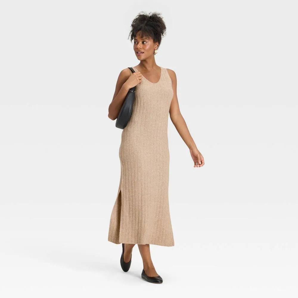 New with Tags - Size XL - Women's Ribbed Maxi Sweater Dress - Universal  Thread Tan XL  Whatnot: Shop, Sell, Connect