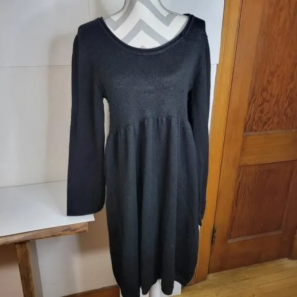 Product image for NWT Calvin Klein Black Knit Dress Wool Blend Size large couple of small snags