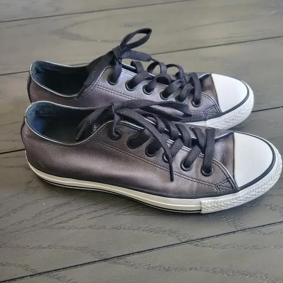 Product image for Converse Black Metallic Chuck Taylor Low Top Sneakers size women's 7