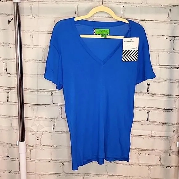 Product image for Free People Sandrine Rose Women's V Neck Shirt, Blue, R2037 Size: Small