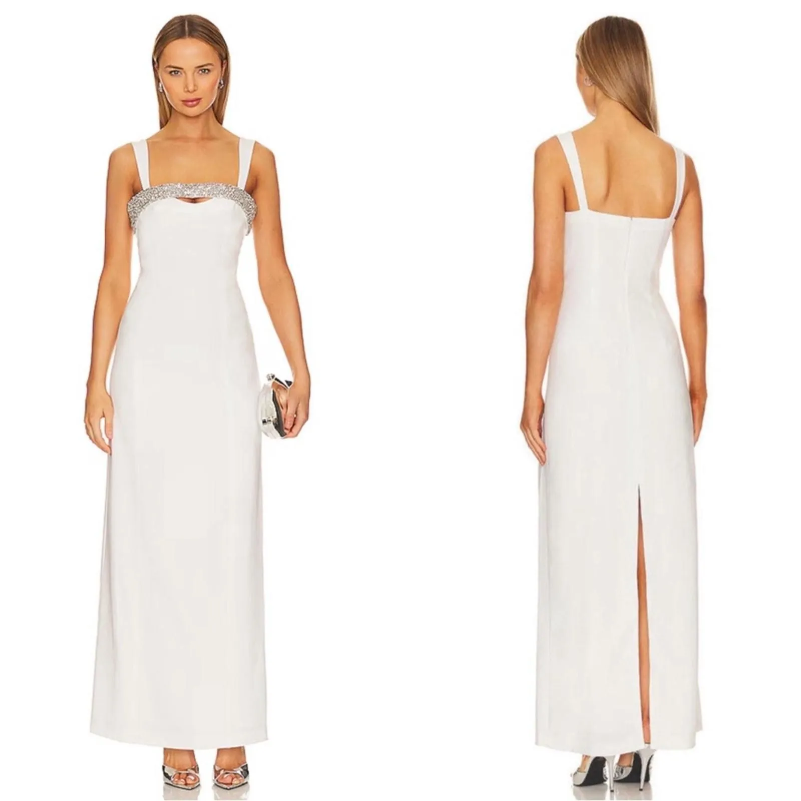 Jonathan Simkhai Lennox Lenny Crystal Embellished Cutout White Maxi Dress  Size 4 - new-with-tags - Jonathan Simkhai  Whatnot: Shop, Sell, Connect