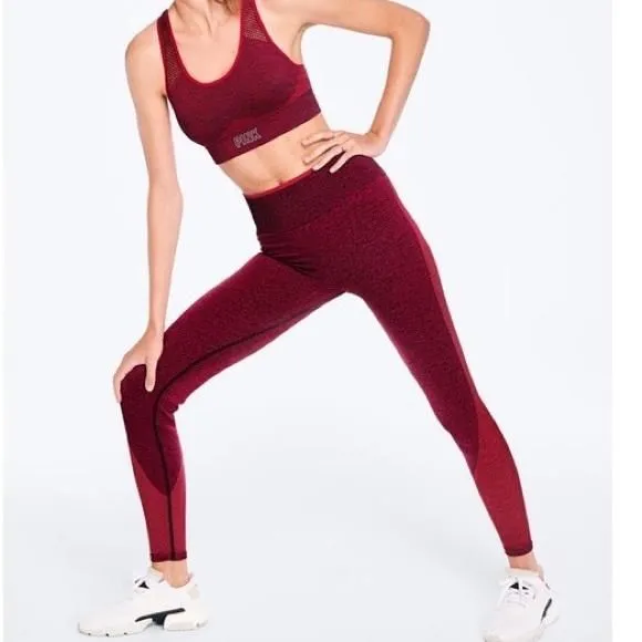 Product image for Pink Seamless High Waisted Workout Tight Size Medium