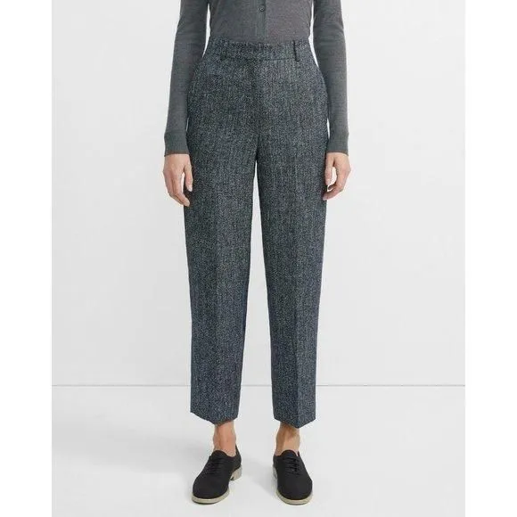 Product image for THEORY Pants High Waist Straight Ankle Crop Dress Trousers Pants SZ 6 NWT $365