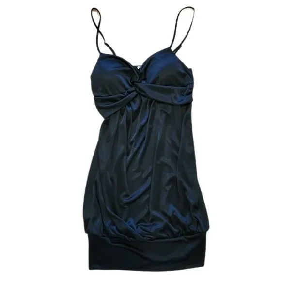 Product image for Planet Gold Black Mini Dress with Spaghetti Straps Size S and M Available