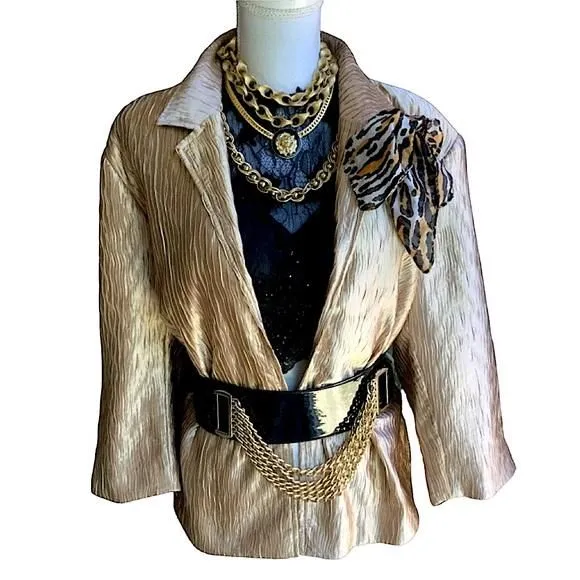 Product image for Vintage TanJay Gold Crinkle Jacket. B5