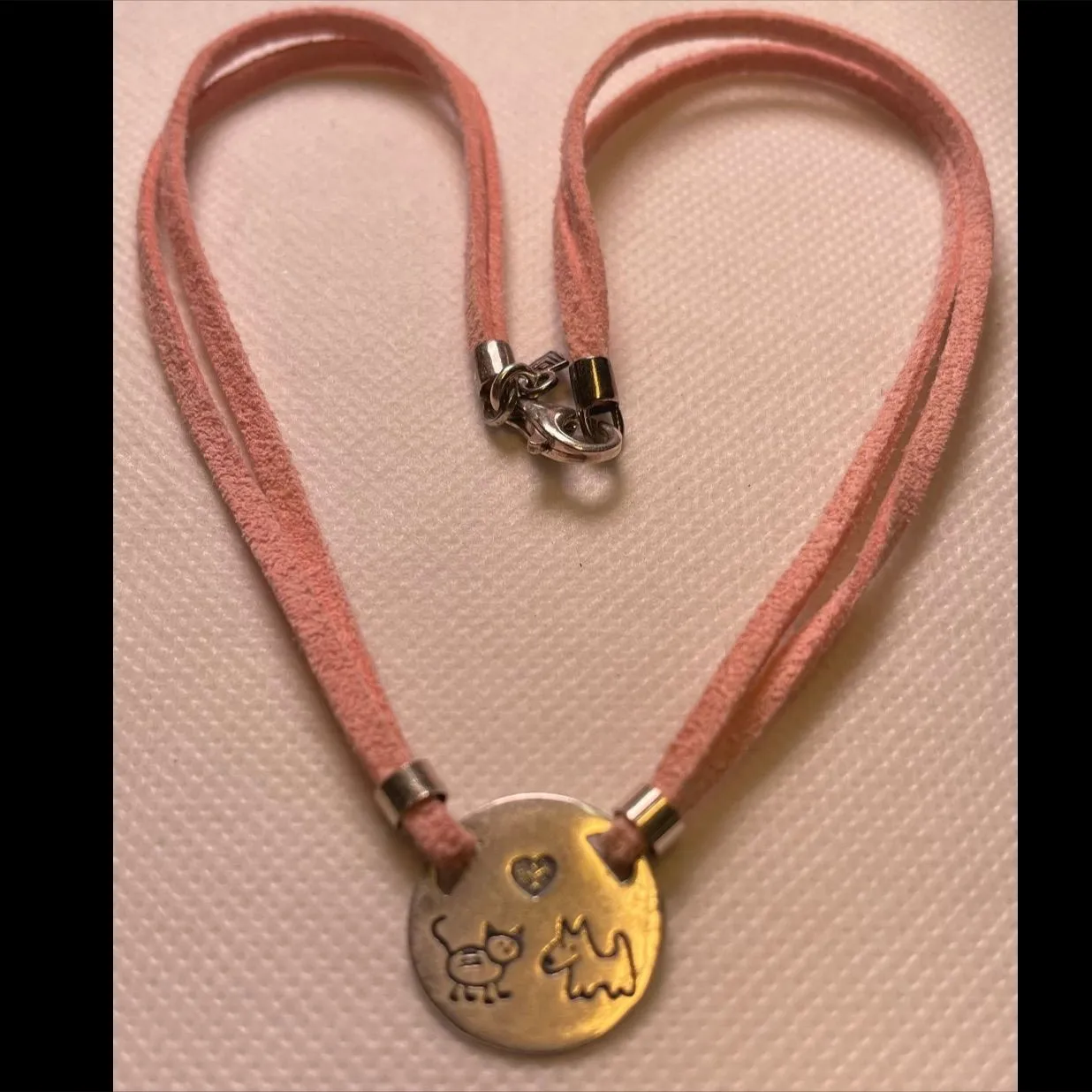 Product image for B-21) Silpada RETIRED suede cat & dog 925 necklace
