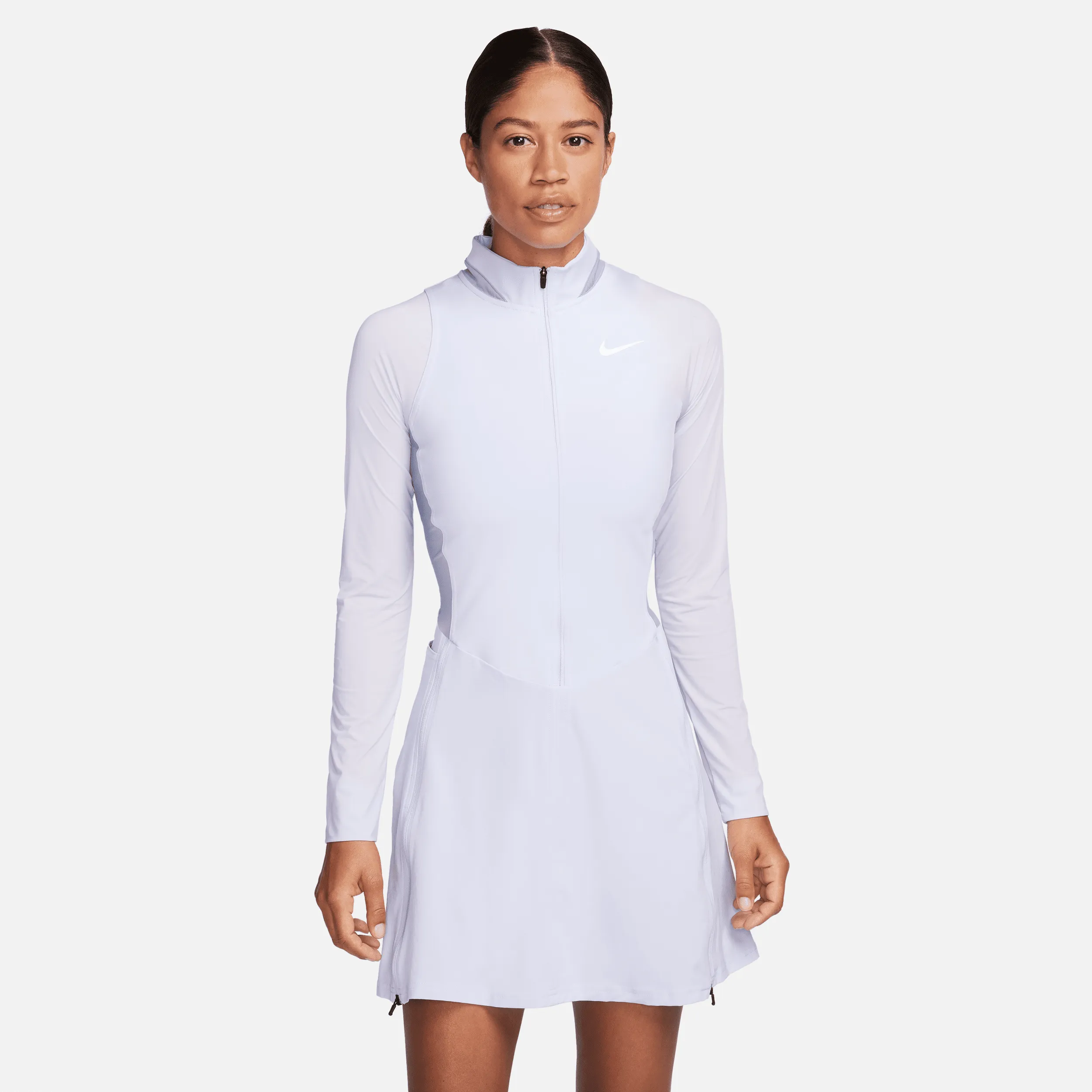Nike Women's Dri-Fit Tour Long Sleeve Golf Dress, XXL, Oxygen Purple/Ashen Slate