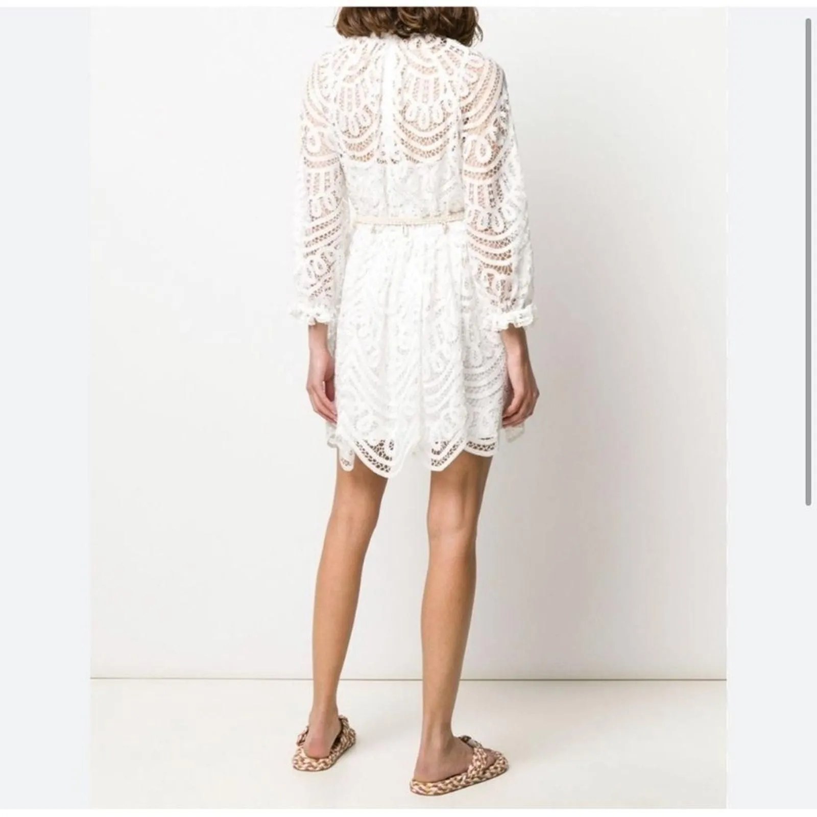long sleeve lace back dress Lace Open Back Mermaid Sheer Long Sleeve Halter Wedding Dress main image 1