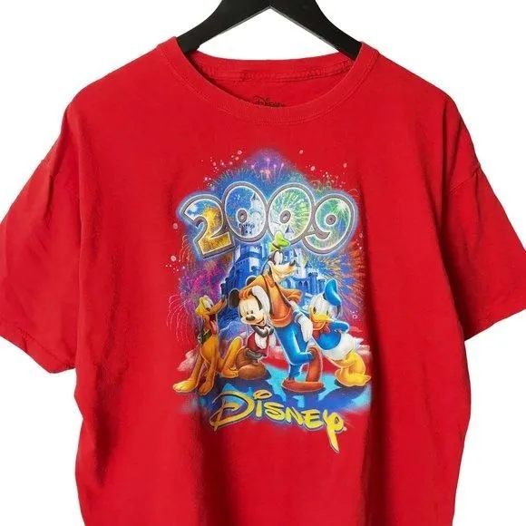 Product image for 2009 Disney T Shirt Mickey Mouse Cartoon Characters Graphic Tee 100% Cotton