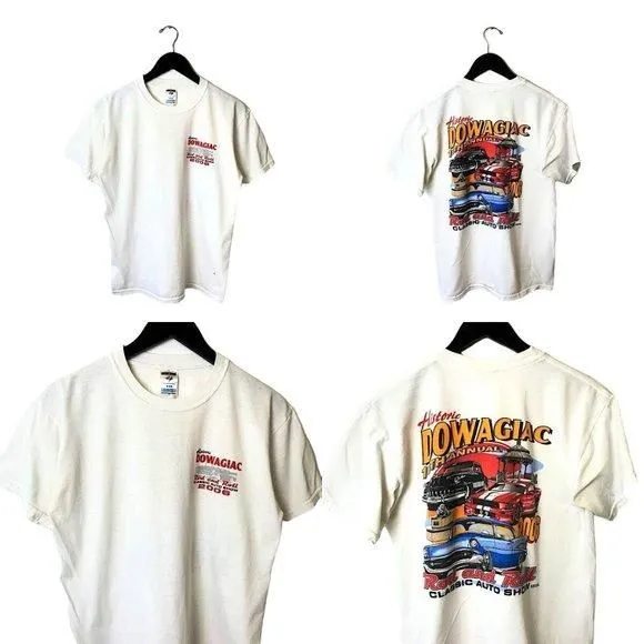 Product image for Historic Dowagiac 11th Annual Rod And Roll T Shirt Auto Show Cars Double Sided