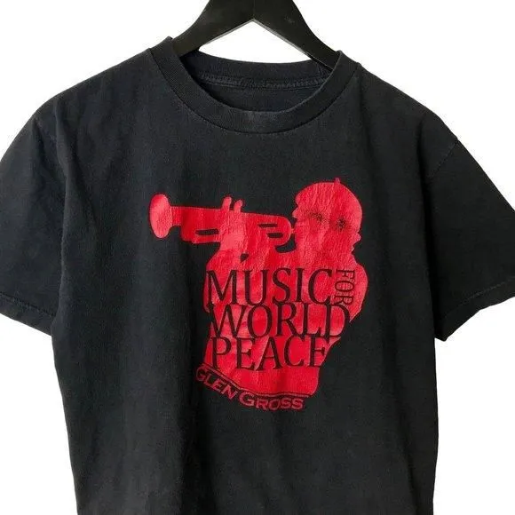 Product image for Glen Gross Quartet Music For World Peace T Shirt Jazz Graphic Tee Short Sleeve