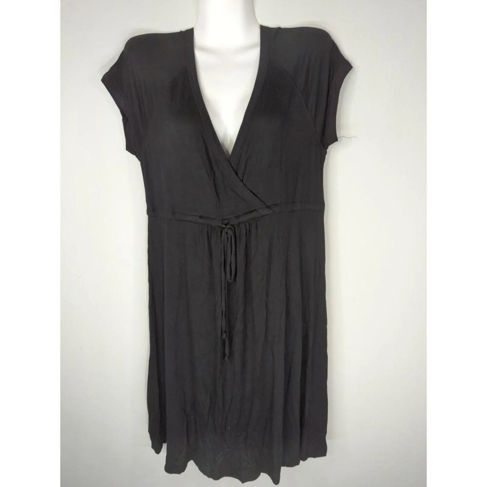 miss mary mack all dressed in black song Nicole Miller Women's Black Short Sleeve T Shirt Tiered Mini Dress Size XL main image 0