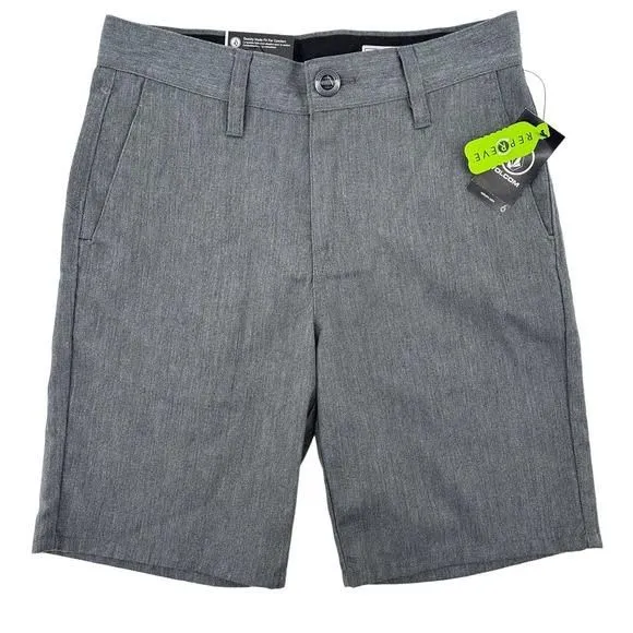 Product image for Volcom Frickin Charcoal Gray Chino Shorts Boys Size 10 Medium 25 7"