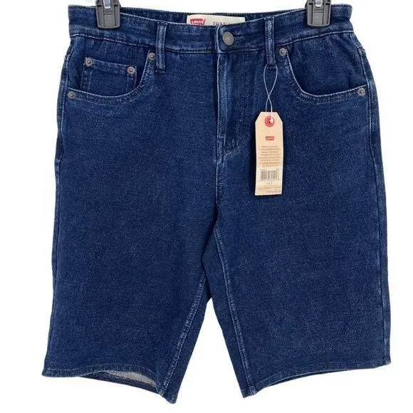 Product image for Levis Boys 511 slim stretch denim look shorts size 12 large.