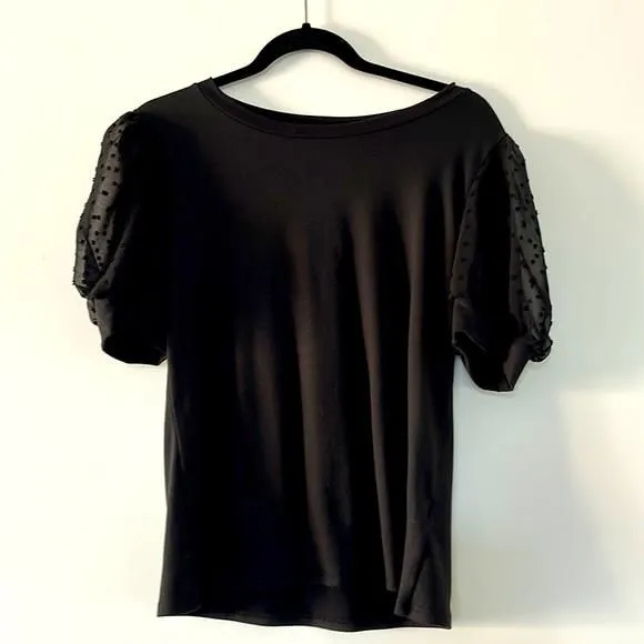 Product image for Black Les Amis Short Sleeve Blouse NWT