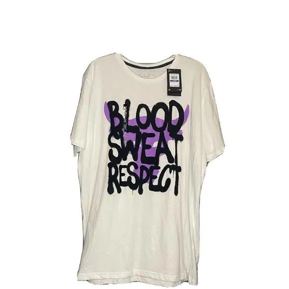 Product image for NWT Under Armour Project Rock Blood Sweat Respect Payoff Small XL White T-shirt
