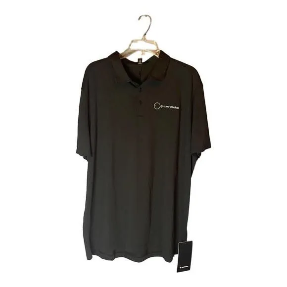 Product image for Lululemon Mens Evolution Polo Shirt Short Sleeve Stretch Black Size 2XL Slim Fit
