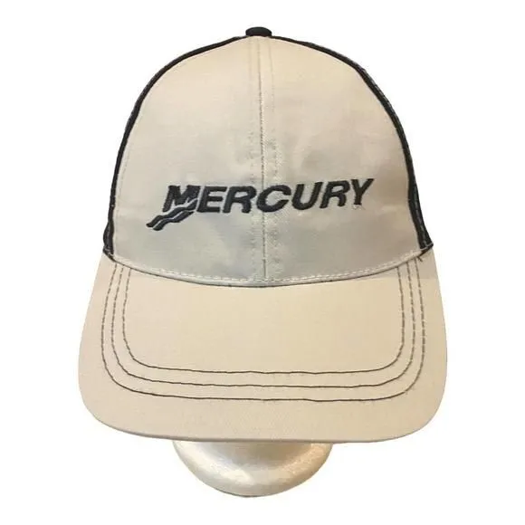 Product image for Mercury Marine Outboard Boat Baseball Hat Cap Adjustable Size Black/Gray