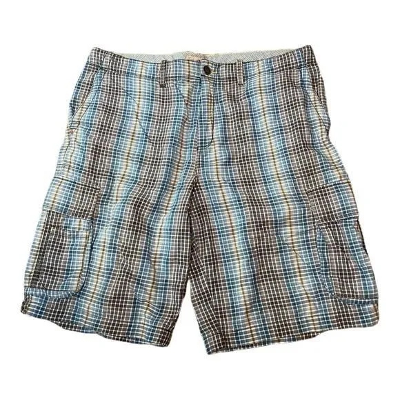 Product image for Tommy Bahama‎ Men’s Green Plaid Cargo Shorts Size 38