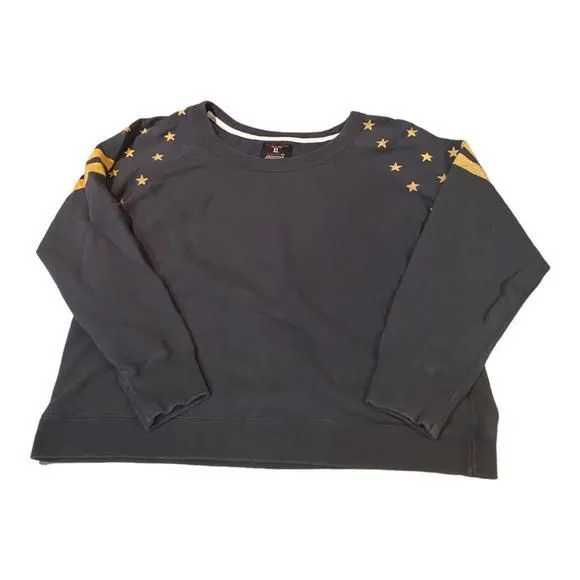 Product image for Tailgate Clothing Womens Crewneck Sweatshirt Gray Yellow Pullover Long Sleeve XL