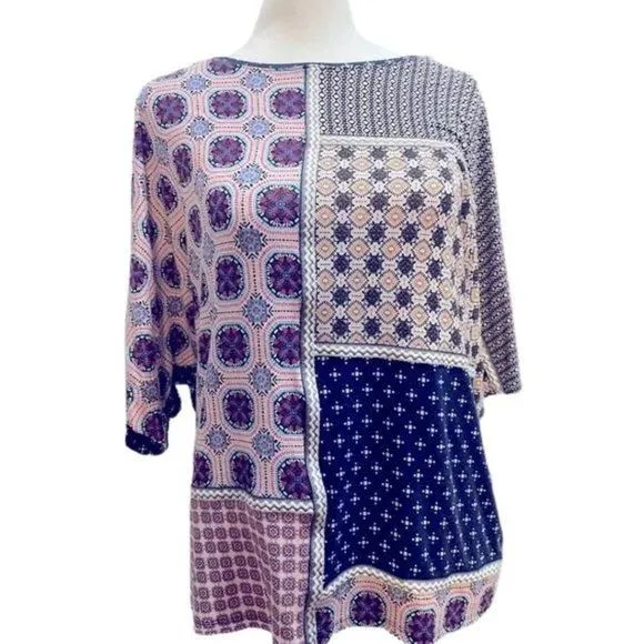 Product image for Chico’s Patchwork Top.     LTOP327