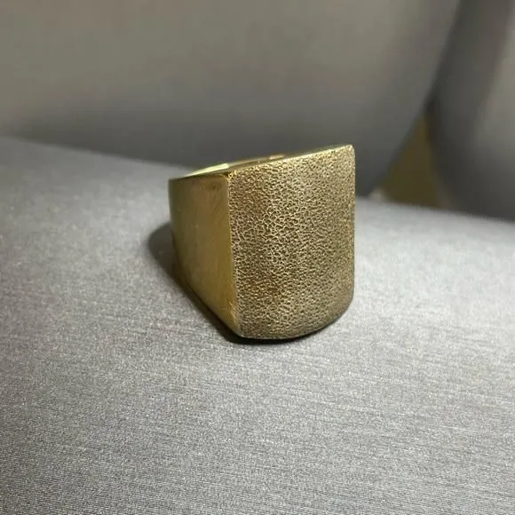 Product image for Itor Italy Sterling Silver 925 Vintage Wide Heavy Sz 7 Ring Gold Overlay.