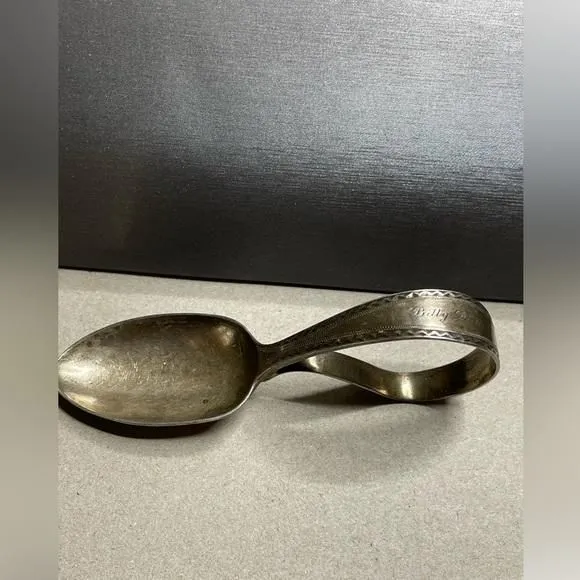 Product image for 1922 Wallet & Wheeler Sterling Toddler Spoon Engraved “Billy Dick”.
