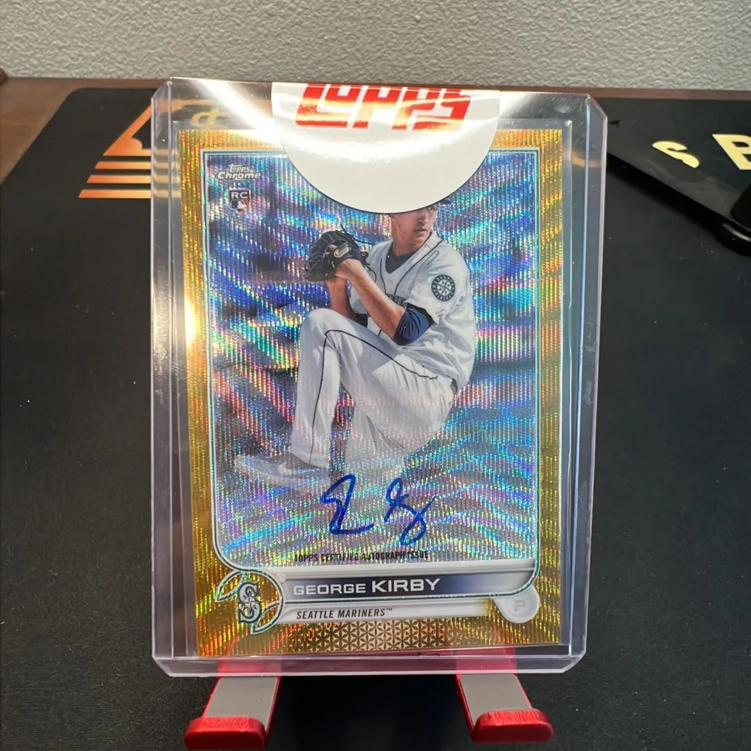 Product image for 2022 Topps Chrome George Kirby True Gold Refractor Auto 34/50