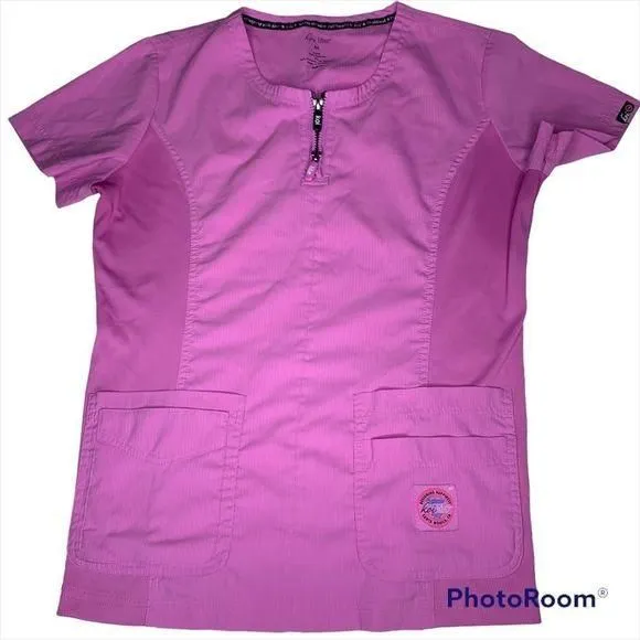Product image for Koi Lite Scrub Top Serenity Double Zipper Size Medium