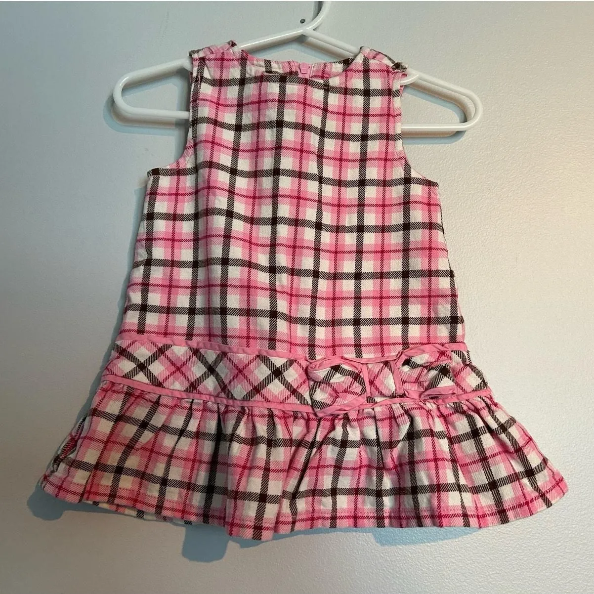 strapless open back dress Tan Plaid Long Sleeve Dress 3XS-6-12 Months main image 0