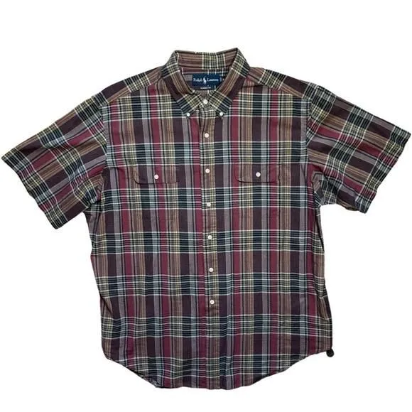 Product image for Polo Ralph Lauren Plaid/Striped Button Down Dress Shirt (Size XXL)
