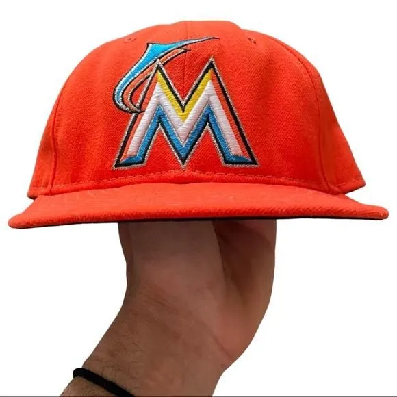 Product image for Marlins Fitted Hat Size 7 1/4th