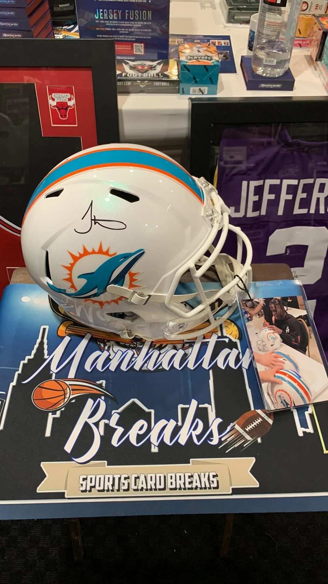 Product image for Tyreek Hill Signed Full Size Dolphins Helmet Radtke COA