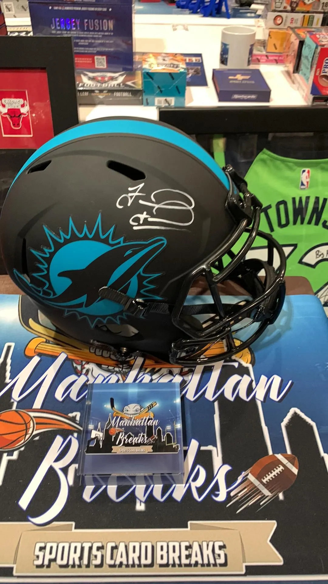 Product image for Tua Signed Full Size Helmet Fanatics COA