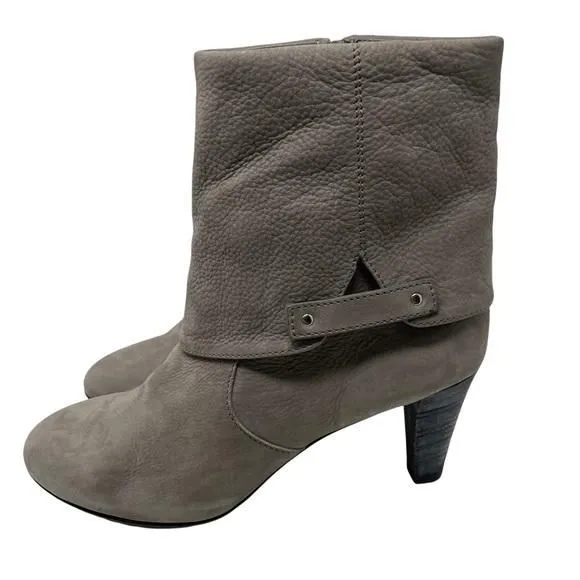 Product image for Theory Gray Nubuck Leather Ankle Zip Booties Size 40 US 10