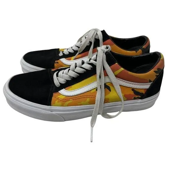 Product image for Vans Old Skool Pop Camo Black Spicy Orange White Sneakers Unisex Size 8 500714