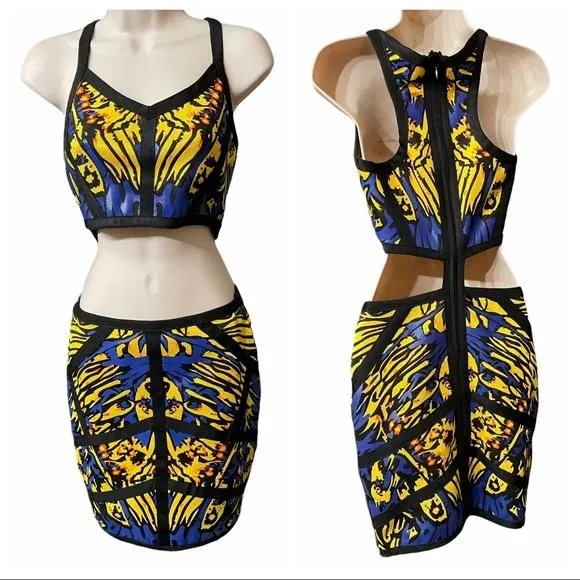 Product image for 2B Bebe Bodycon Mid Riff Cutout Dress Size S Y2K Style
