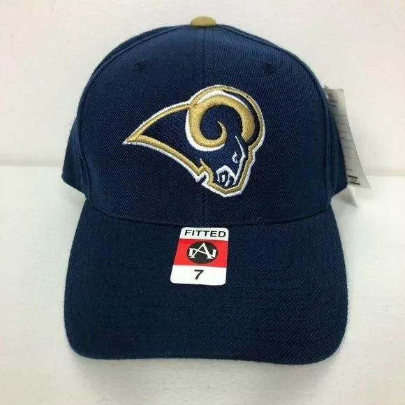 Product image for Vintage LA Rams Annco Fitted Deadstock Hat Wool Football Size 7 NFL Game Day Cap