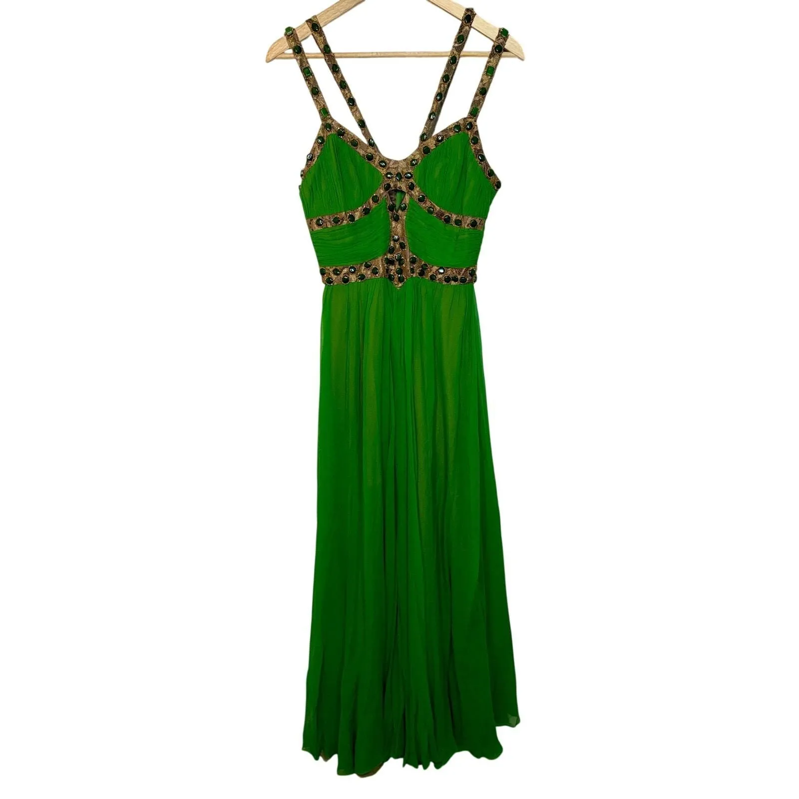 white christmas dresses Mandalay Formal Evening Gown with Sleeves 8 / Green main image 1