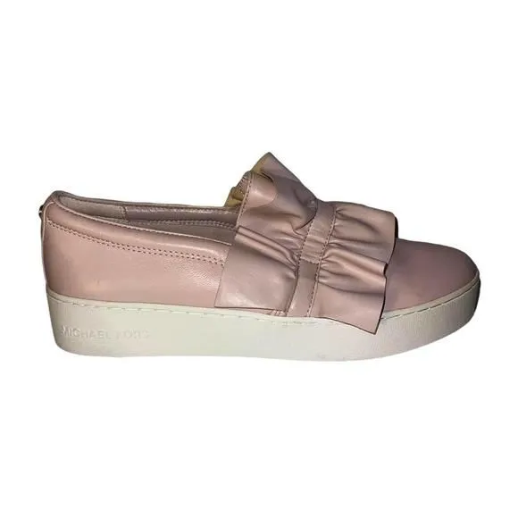 Product image for Michael Kors Bella Slip On Ruffle Sneaker Soft Pink Size 11