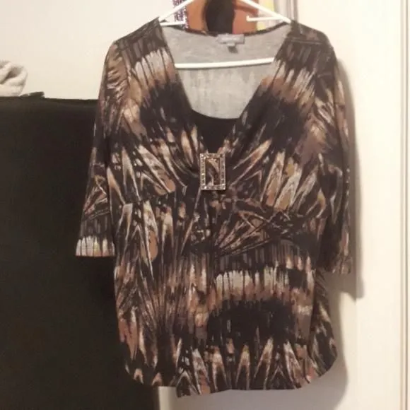 Product image for Essentials 0X 3/4 sleeve bling shirt top blouse