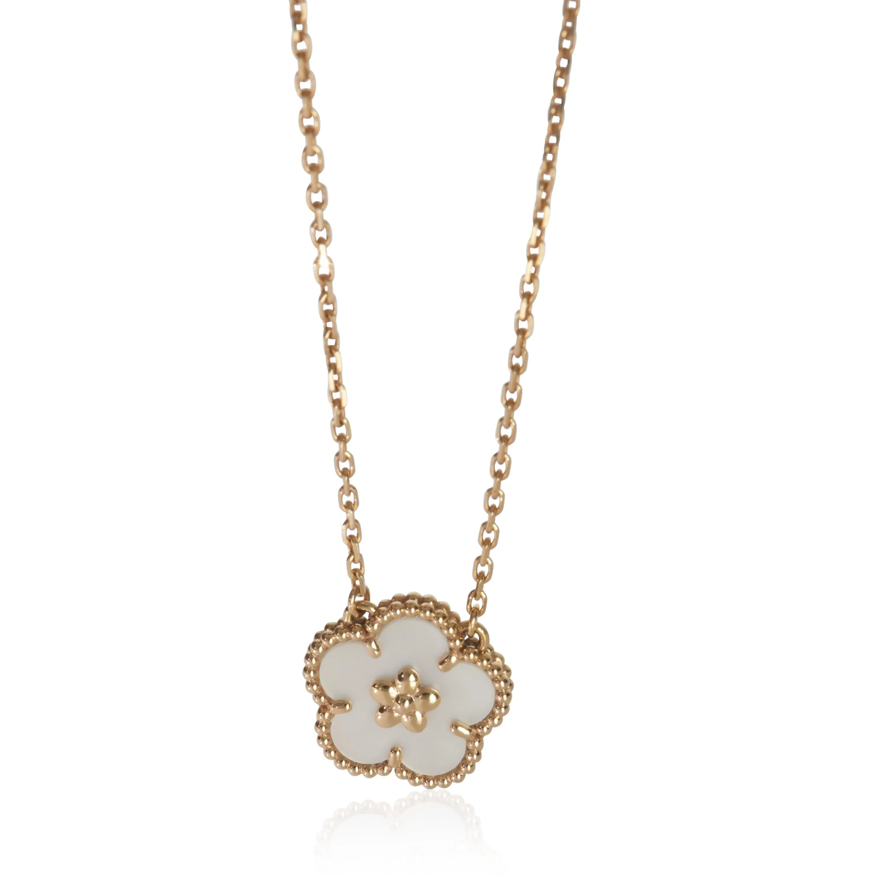 Rose Gold Mother Of Pearl Lucky Spring Plum Blossom Pendant