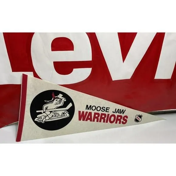 Product image for Vintage Moose Jaw Warriors WHL Hockey Full Size Pennant Rare