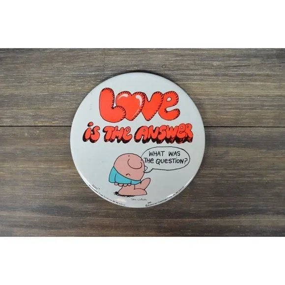 Product image for D47.) 1977 Ziggy Love Button Pin Lapel Gear Is The Answer Wilson American Greetings Vi