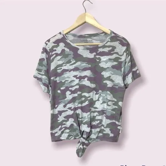 Product image for Calvin Klein front tie camouflage short sleeve tee