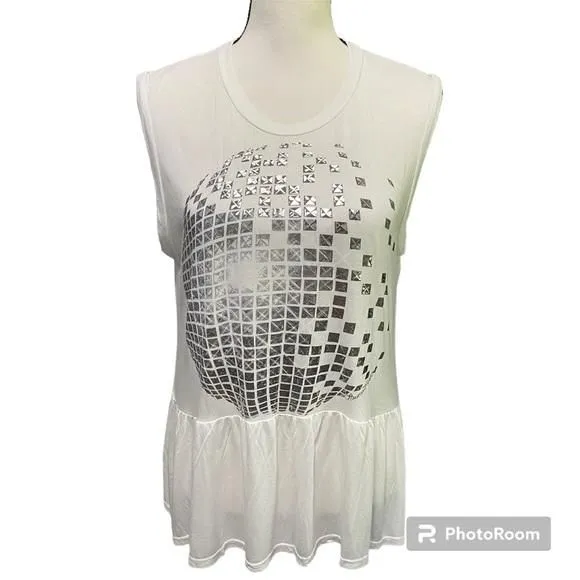 Product image for NWT Lauren Moshi Disco Ball Sleeveless Top High Low Size Small